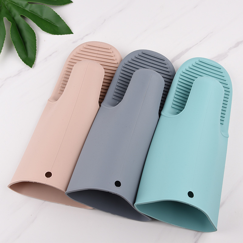 (2개) 실리콘 장갑 실리콘 오븐 열 절연 핸드 클립 베이킹 오븐 두꺼운 핸드 클립 확장 안티 스케일링 마이크로파 장갑