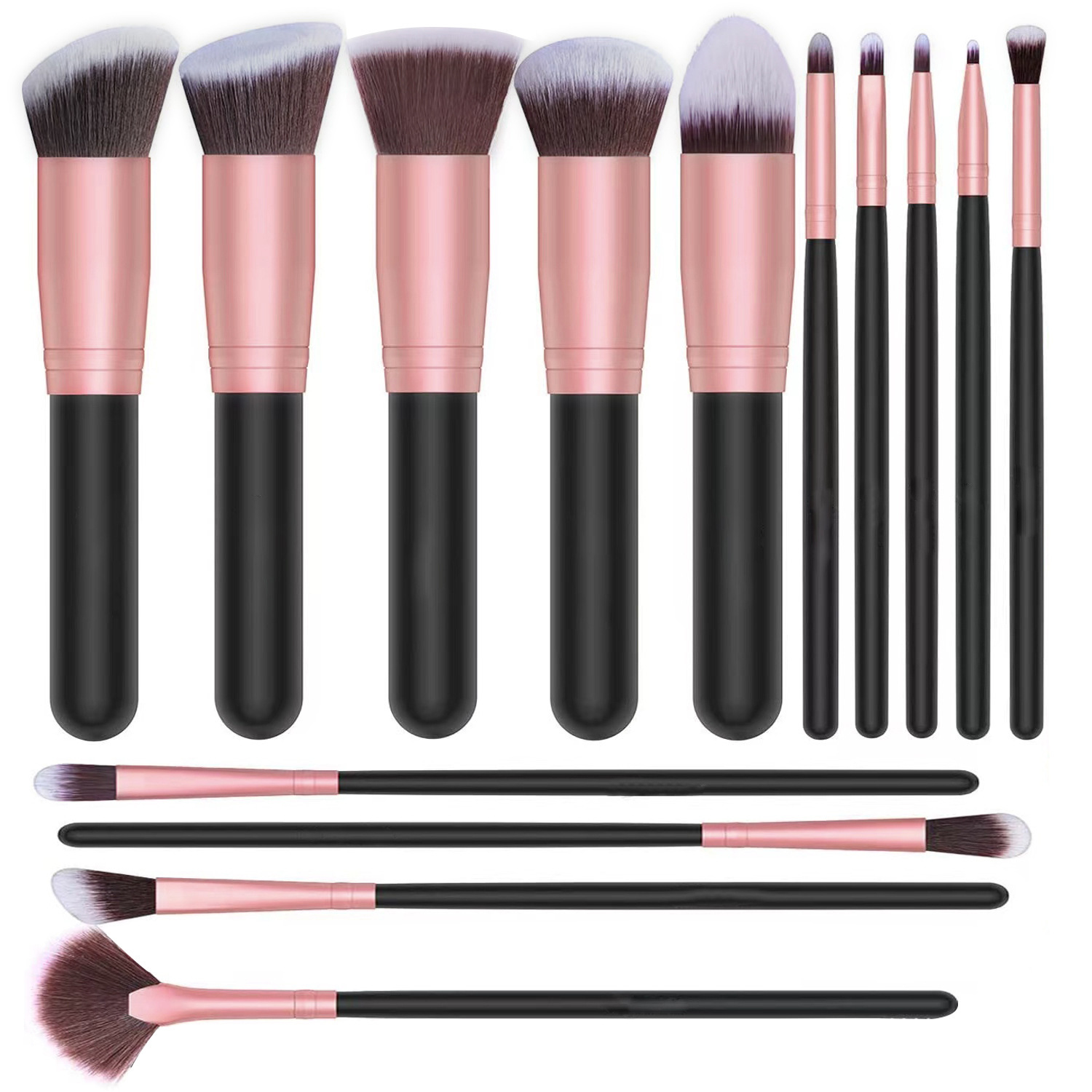 14 pinceles de maquillaje blindaje rosa suave pinceles de maquillaje de chicas pinceles de pintura en polvo pinceles de blindaje herramientas de maquillaje al por mayor