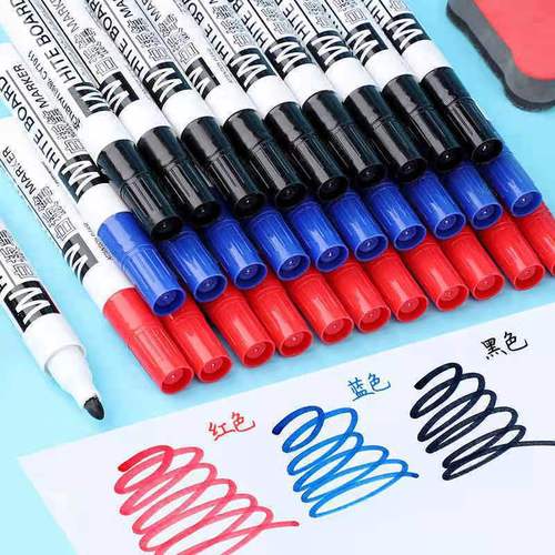 Wholesale erasable whiteboard pens non-toxic black blue red water-based large capacity office teachers with thick head drawing pens