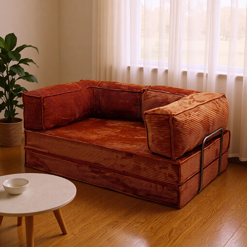 Cross-Border Foreign Trade Export Dropshipping Wholesale Folding Sofa Bed with Armrests, Dual-Purpose Compressed Sofa, Space-Saving