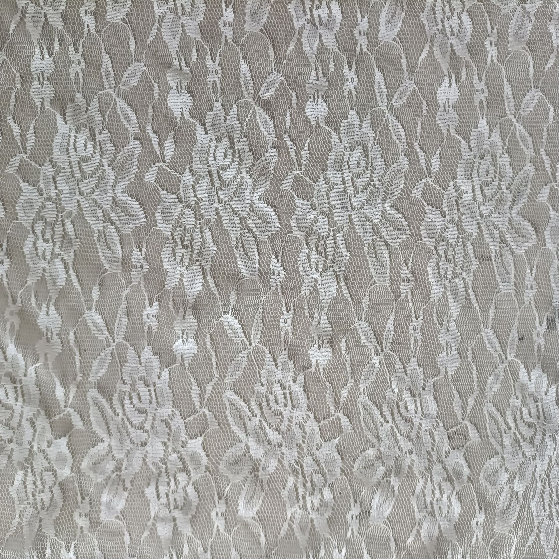 黑白现货无弹网布蕾丝面料 全锦大牡丹蕾丝布料 女装连衣裙打底衫