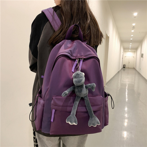 All-matching backpack, fashionable travel large-capacity backpack, simple and textured computer bag, campus high-value student schoolbag