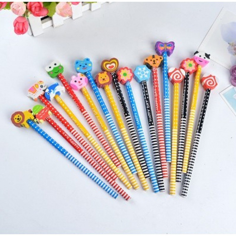 핑크색 지우개 연필 - 혼합 색상