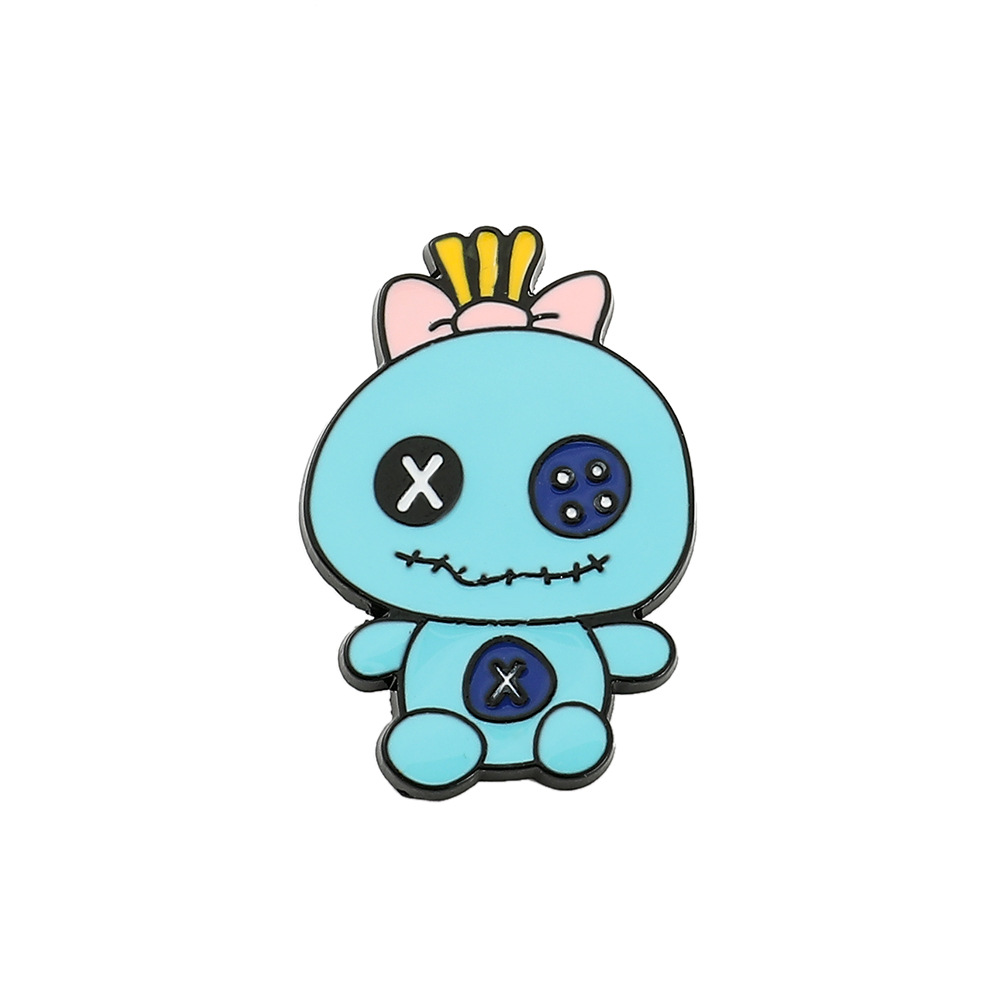 Dibujos animados lindo puntada serie broche europeo y americano dibujos animados lindo metal insignia mochila accesorios de la joyería