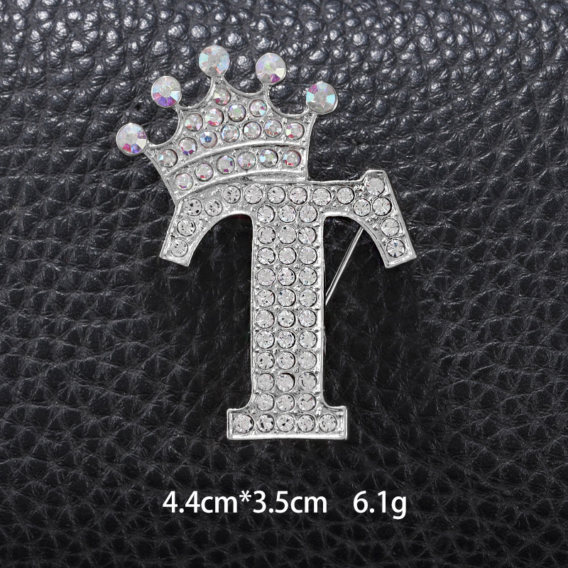 Simple Style Letter Crown Zinc Alloy Inlay Rhinestones Unisex Brooches display picture 19