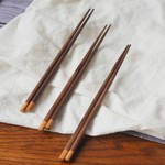 新品上架轻奢复古黑胡桃双拼黄檀木筷家用寿司筷可印LOGO现货批发