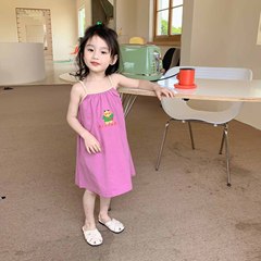 Children's Strap Skirt Summer Girl Cartoon Print Dress Children's Skirts 3-8 Years Old Children's Clothing One-Time Shipping