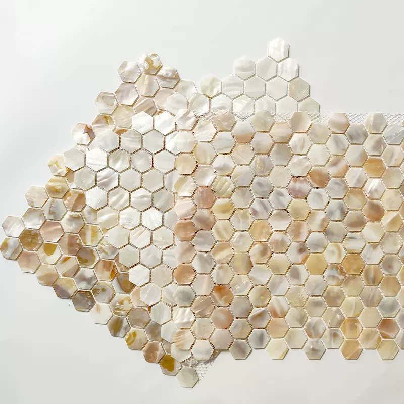 六角天然贝壳马赛克瓷砖30*30cm阳台卫生间浴室厨房背景墙贴瓷砖