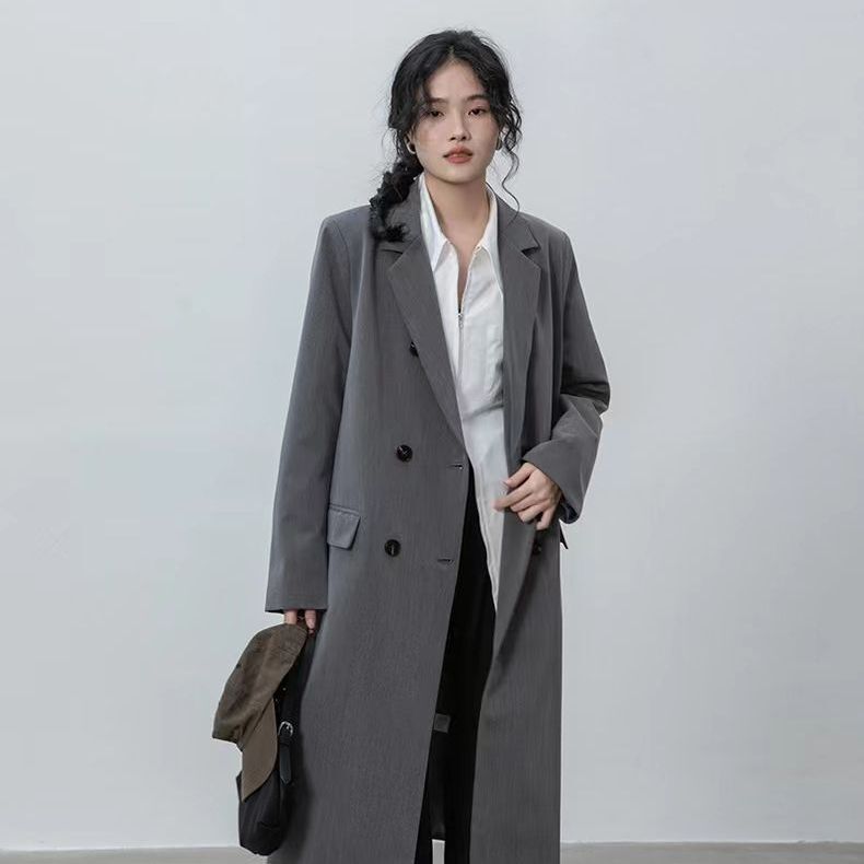 长款风衣女超长西装外套新款大衣春秋秋装外衣上衣开衫秋衣西服女|undefined