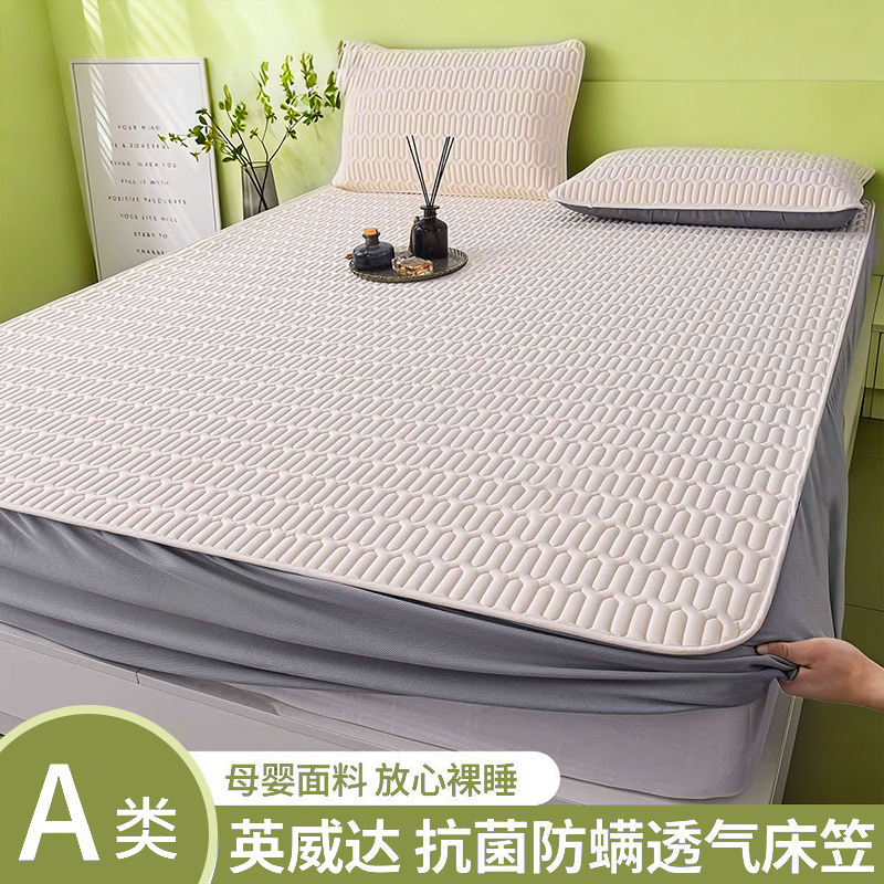 2025 nueva cubierta de sábana de clase A cubierta de cama acolchada gruesa de una sola pieza cubierta de cama con todo incluido cubierta protectora de colchón de alfombra de verano
