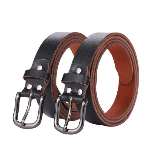 New men's belt business fashion genuine leather belt two-layer cowhide cutting pin buckle simple belt manufacturer wholesale