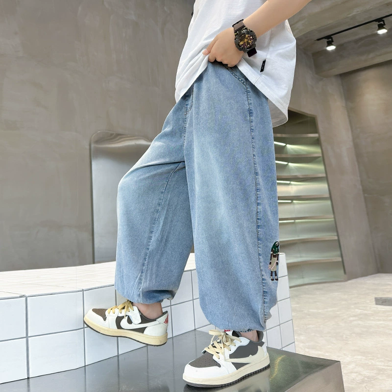 Summer clothing, summer thin jeans, children's mosquito repellent, trousers for boys, for teenagers