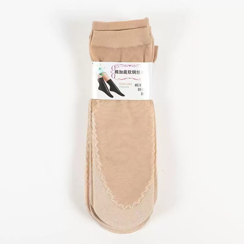Cotton bottom short silk socks short socks ladies black socks women flesh skin stockings thin ultra-light steel stockings new