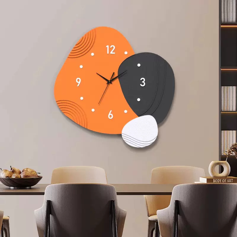 简约现代装饰画餐厅时尚创意立体艺术挂钟客厅沙发背景墙砂岩挂画