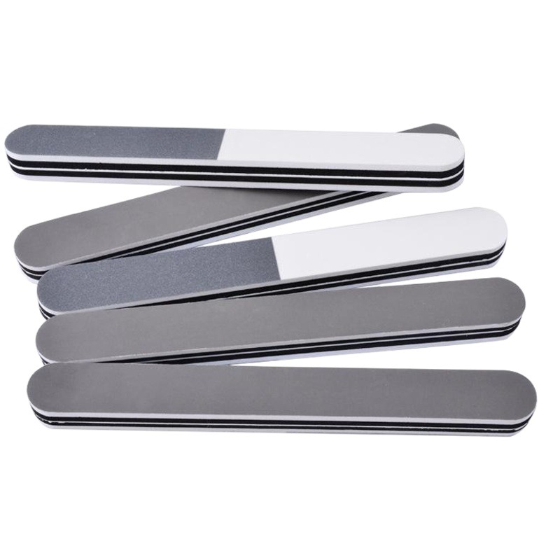 Recta engrosada de 3 lados tira de pulido profesional de uñas brillo tira de pulido de uñas negro blanco gris súper pulido archivo