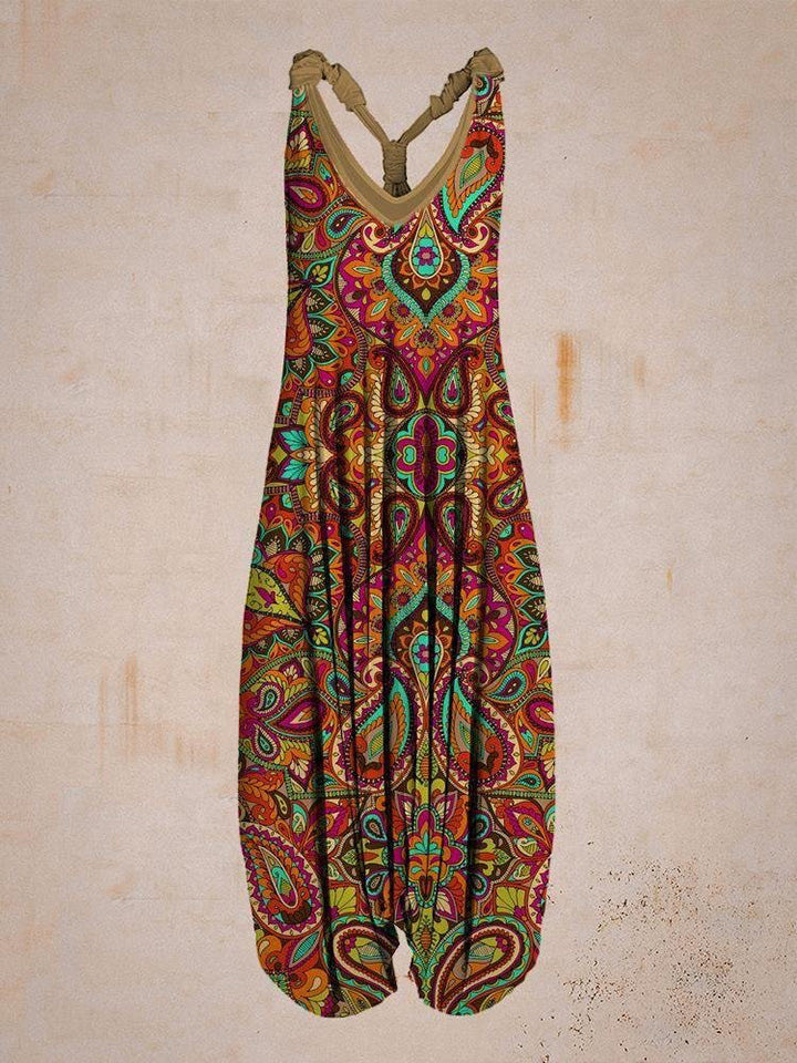 Women's Street Vintage Style Geometric Full Length Printing Jumpsuits display picture 5