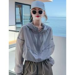 2025夏季新款韩版时尚宽松防晒衣女短款小个子透气薄款防晒衫外套