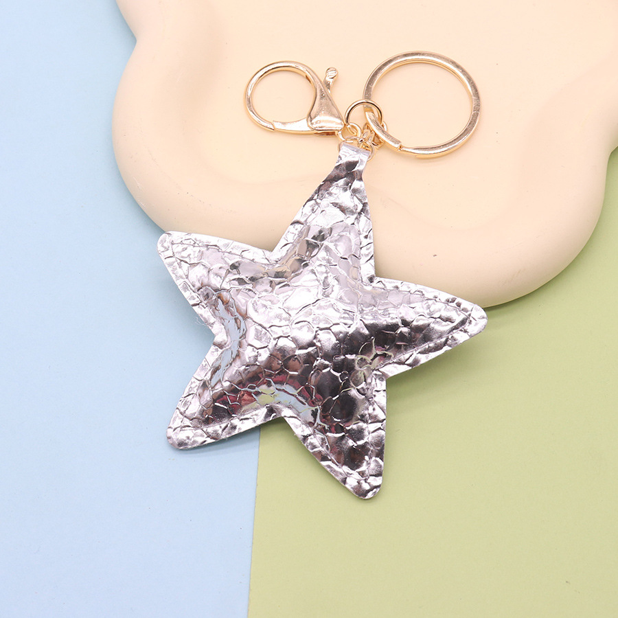 Accesorios de joyería de bricolaje cuero PU superficie brillante en relieve estrella grande amor corazón melocotón bolsa de estilo miu colgante de teléfono móvil