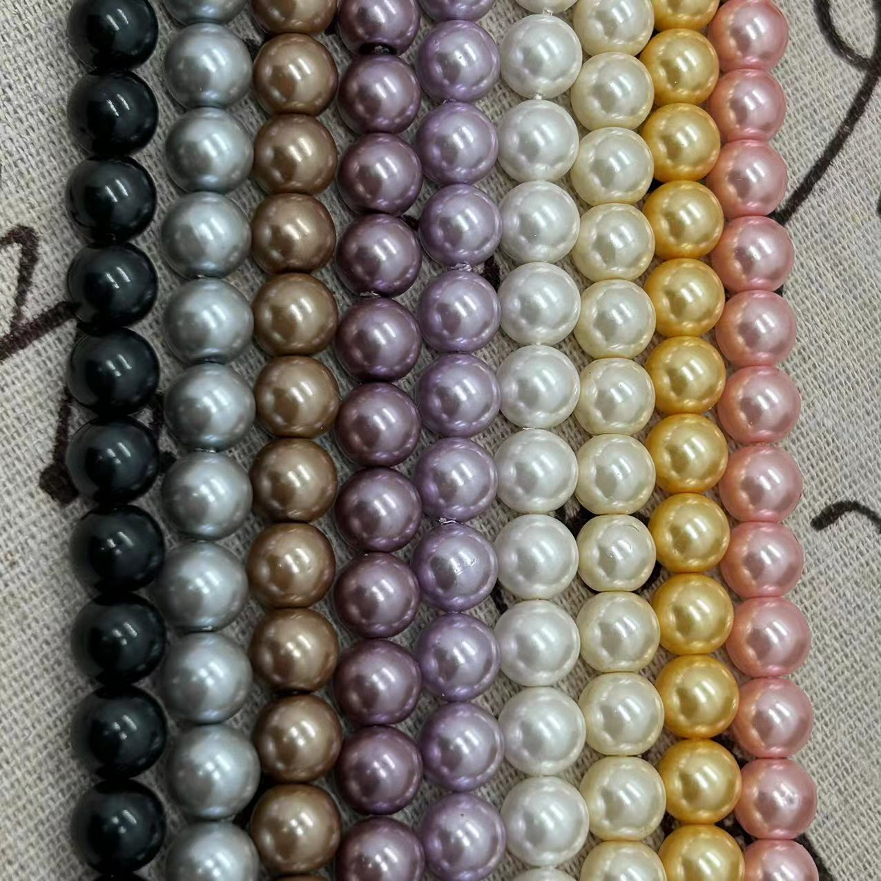 廠家直供南洋仿貝珠4-12mm直孔貝殼珍珠 diy飾品配件手工串珠散珠