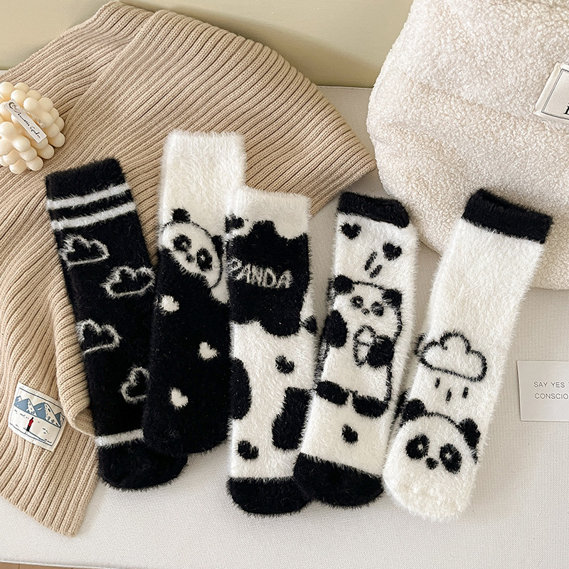 Cartoon velvet demi-season keep warm cute socks for pregnant