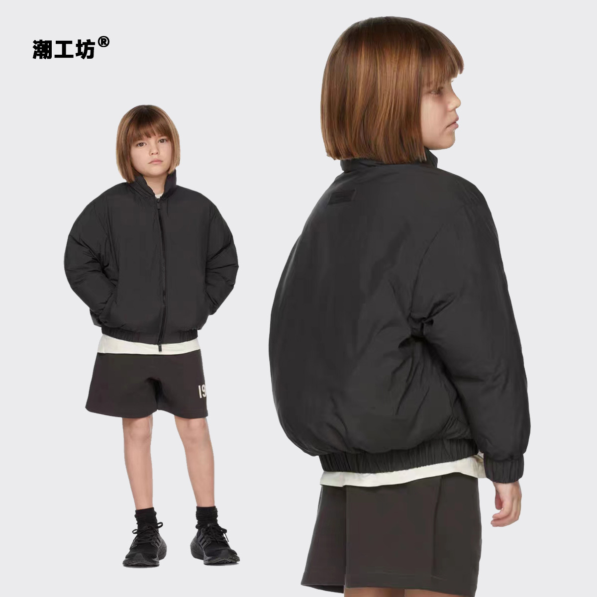Nuevos ESENTIALS ropa infantil de otoño e invierno acolchada de algodón ropa casual para Niños y Niñas Ropa acolchada de algodón abrigo de cremallera de marca de moda