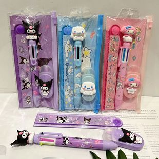 Cross-border cartoon sanliou multi-color pen correction tape ruler suit cute student coolomi hand account stationery suit
