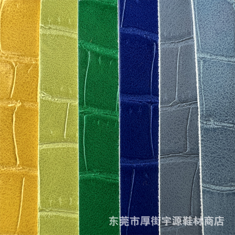 经典鳄鱼纹石头纹竹节纹pu皮革鞋革箱包装饰人造革鞋材布料批发