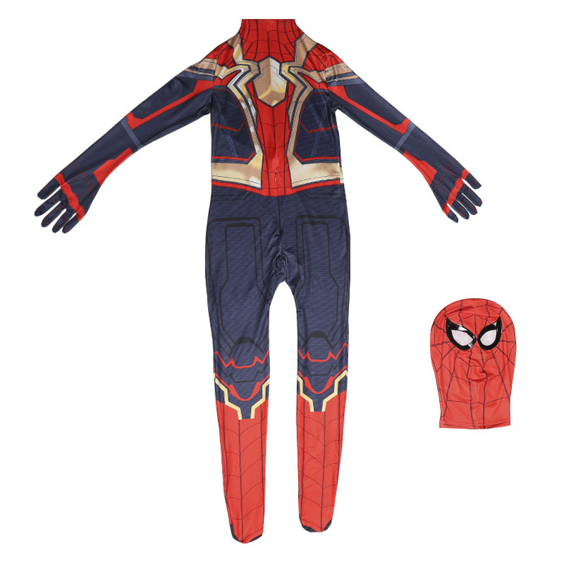 スチールスパイダーマンレオタードcos服远征子供アニメアダルト男性ハロウィーンコスプレ衣装|undefined