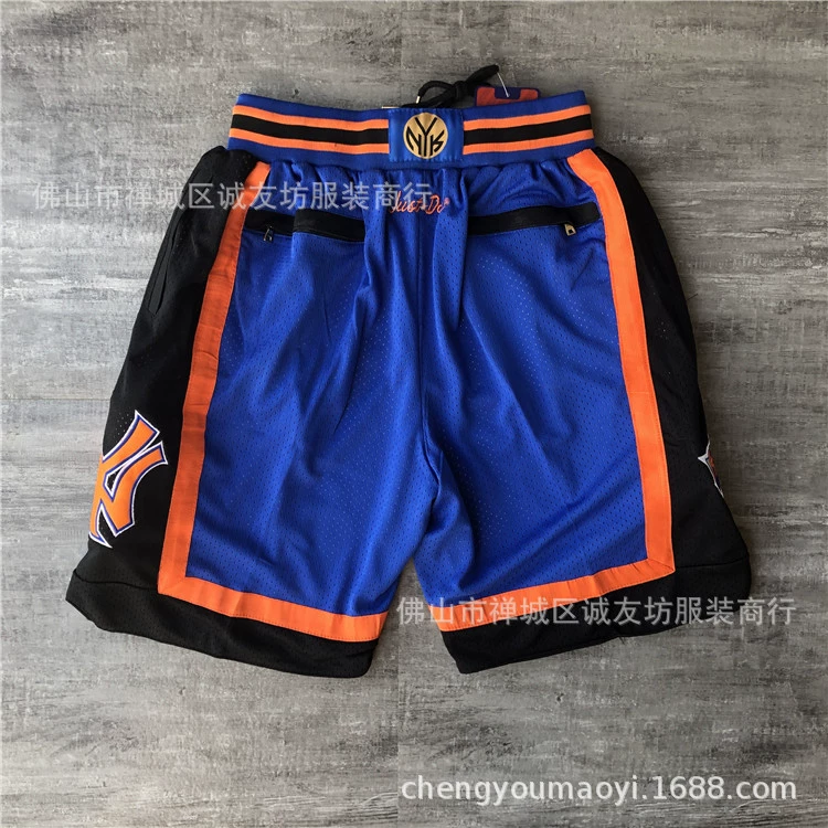 [篮球裤 Knicks 闪电版尼克斯蓝色口袋球裤 运动裤 一件代发 Ebay]