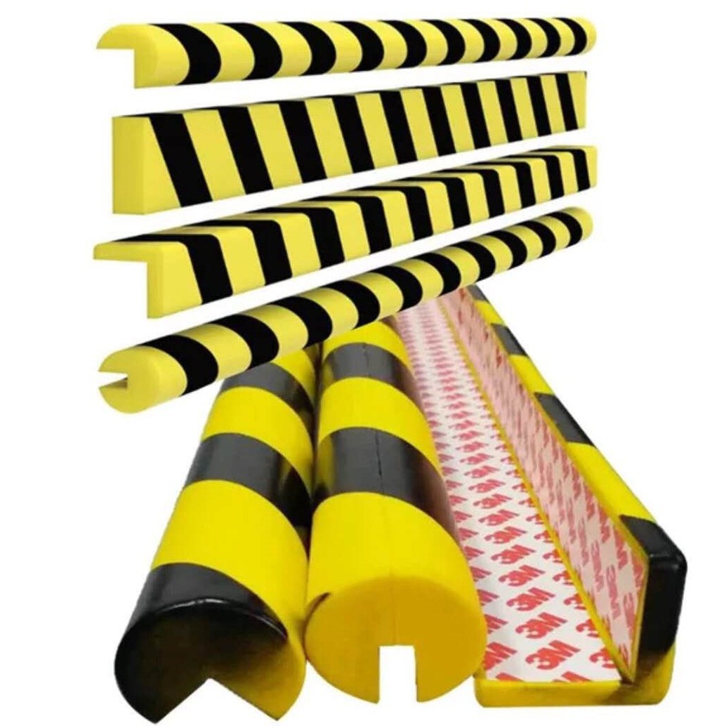 PU发泡防撞条 PU发泡防撞条黑黄无尘车间警示条背胶自沾防撞条