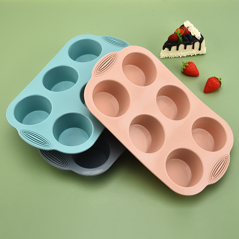 Manufacturer's Ready-Made Silicone Cake Mold 6-Hole Round Baking Cake Biscuit Mold Baking Pan Baking Utensils