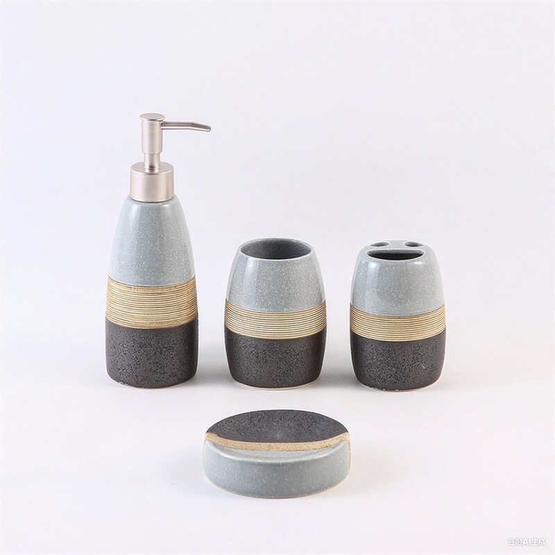 Ceramic Lotion Bottle Scandinavian Ins Creative Hotel Home Hand Sanitizer Press Bottle Shower Gel Shampoo Bottle