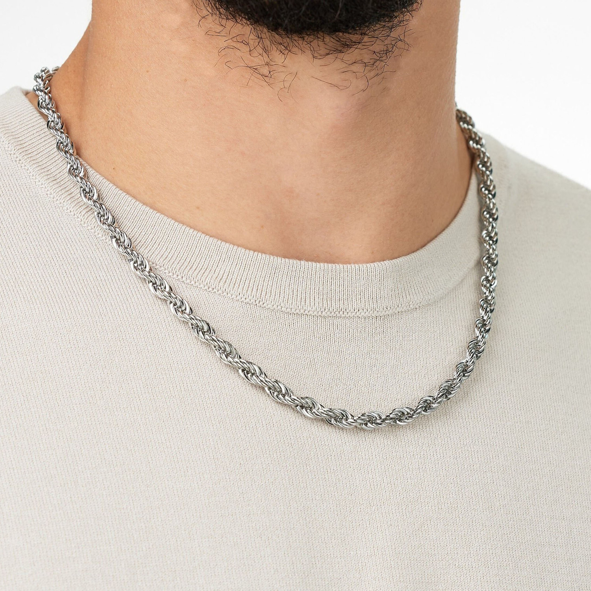 스틸 컬러 3mm 트위스트 체인 60cm