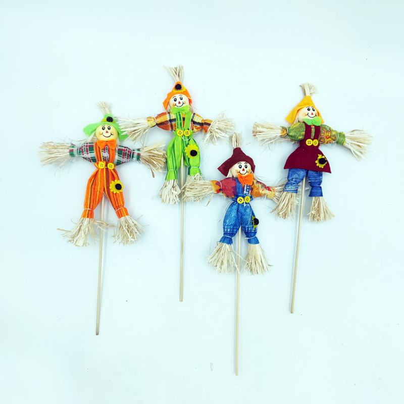 In-Stock Free Shipping 30cm Scarecrow Crafts with Plant Inserts, Harvest Greenery Vine Art Decorations, Factory Direct Sales
