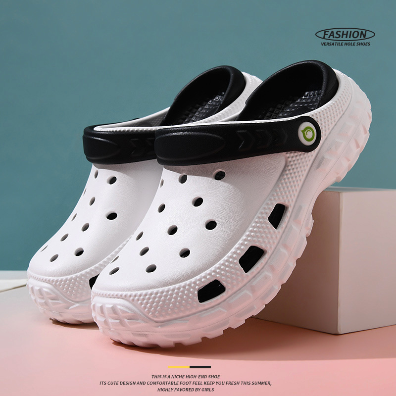 Hole Shoes Thick-soled Women's Summer Outer Wear Platform Bottom Non-slip Sandals and Slippers Beach Wear-resistant Non-stinky Foot Candy Color Slippers