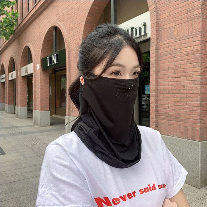 冰丝防晒面罩男头巾头套围脖遮全脸脖子骑行挂耳口罩护颈面纱跑步|undefined