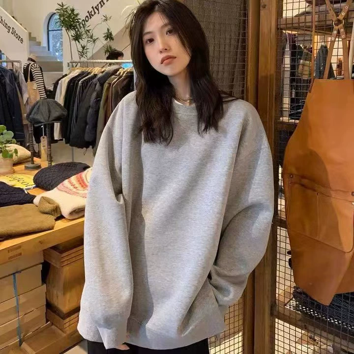 Теплый свитшот oversize, круглый ворот — унисекс, осенняя куртка, размеры S–5XL