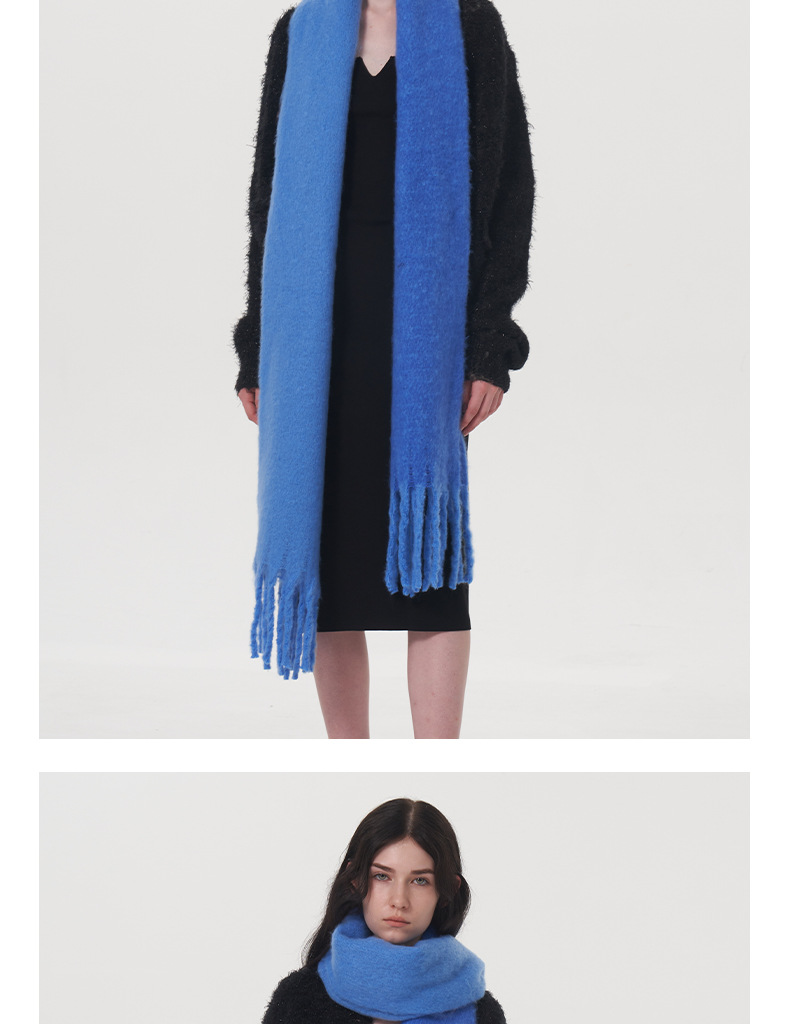 Nuova sciarpa in cashmere imitazione calda a due colori per autunno e inverno, sciarpa in mohair morbido e caldo spesso da donna_voghion.com