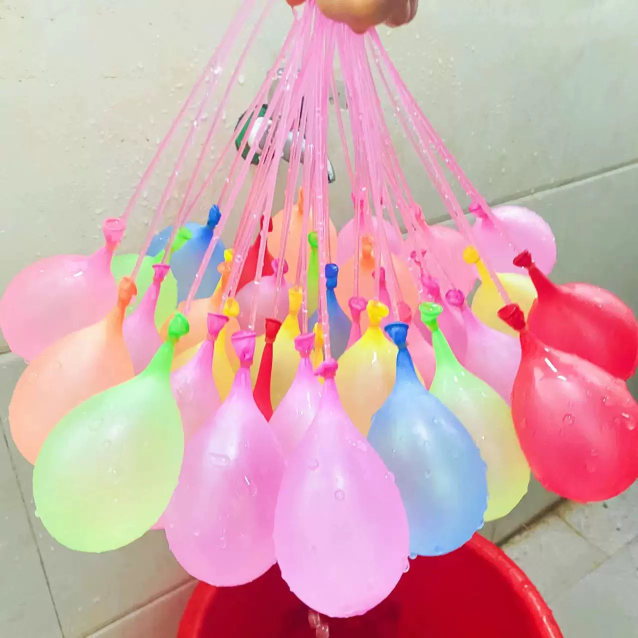跨境批发快速注水气球泼水节打水仗游戏玩具三束灌水充水气球束现