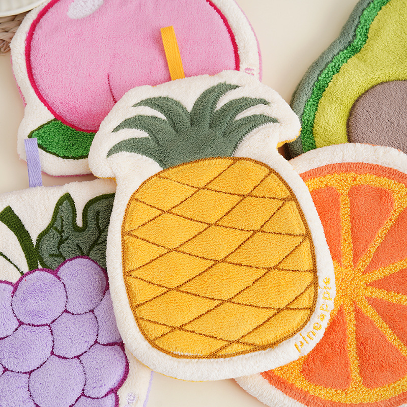 Fruit-Themed Hand Towel, Hangable, Thickened Cartoon Hand Towel for Children, Absorbent Kitchen Cloth, Coral Fleece for Drying Hands Fruit-Themed Hand Towel, Hangable, Thickened Cartoon Hand Towel for Children, Absorbent Kitchen Cloth, Coral Fleece for Drying Hands