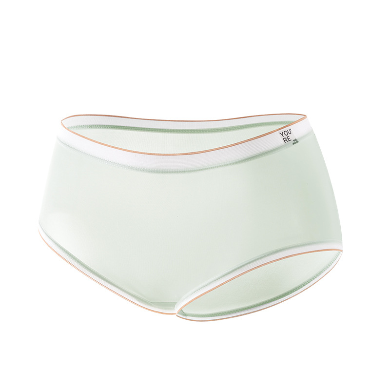 Triangle deportivo delgado, seda de hielo de secado rápido para niñas, yoga sin costuras, entrepierna agradable para la piel de verano, entrepierna antibacteriana, ropa interior de mujer