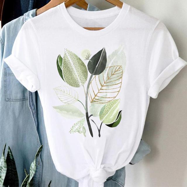 Women's T-shirt Short Sleeve T-shirts Printing Casual Plant Butterfly display picture 5