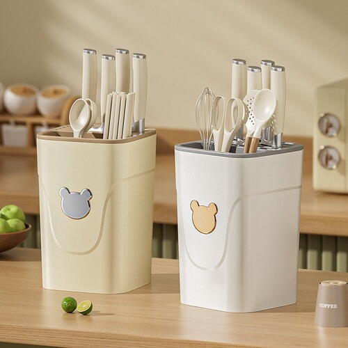 Kitchen multifunctional knife holder kitchen countertop knife storage rack dormitory drain household knife holder knife storage wholesale