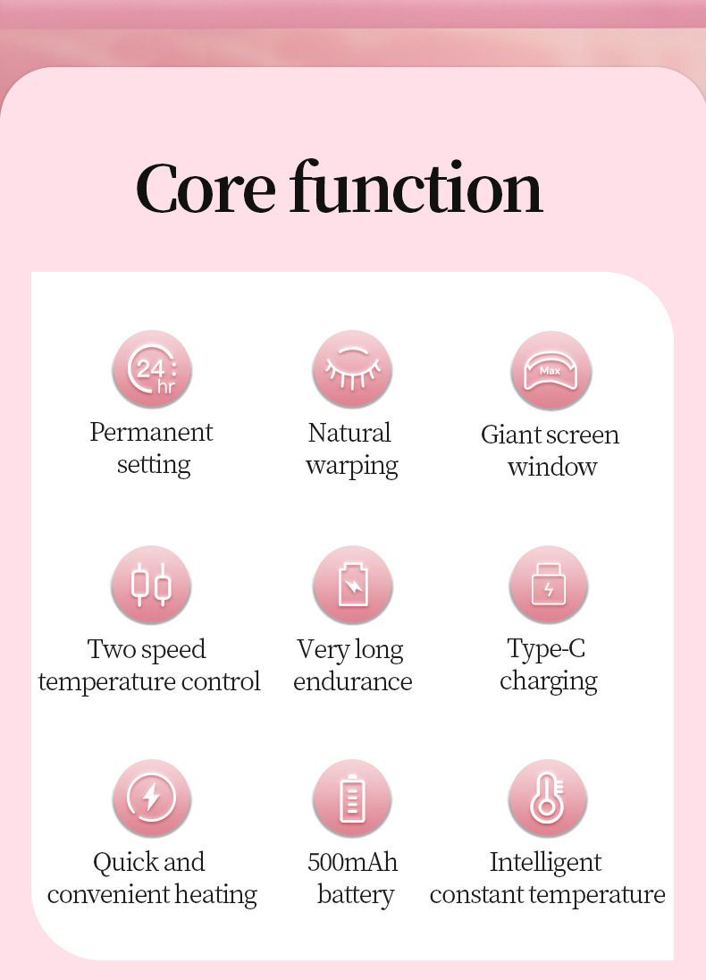Cross-Border Wide-Opening 5th Generation Electric Heated Soft Rubber Eyelash Curler Long-Lasting Styling Universal Curling Portable Eye-Fit Type Beginner Recommended