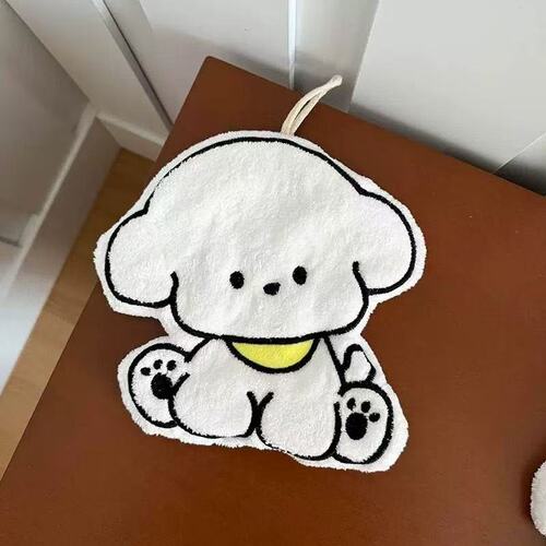 Factory wholesale coral velvet kitchen hand towels, hanger-style, water-absorbent, soft children's handkerchiefs