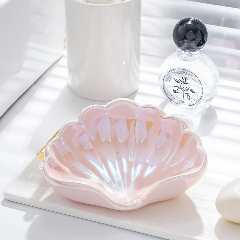 caja de jabón de concha creativa sin agujeros colgados en la pared caja de jabón de drenaje dormitorio de jabón doméstico colgante concha