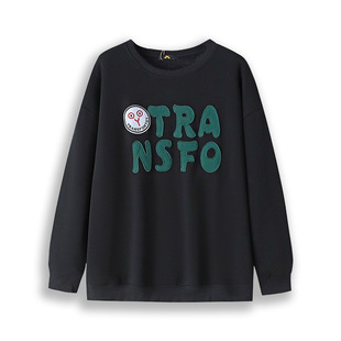 130-320 Extra Large Size Women's Velvet Thickeneded Sweatshirt 2025 Autumn and Winter New Style Slightly Fat mm Round Neck Letter Printing