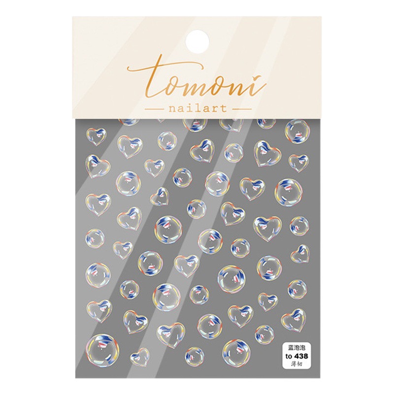 Tomoni Internet celebridad delgada dura uñas pegatinas japonés simple colorido burbuja de uñas verano amor hueco transparente color mágico