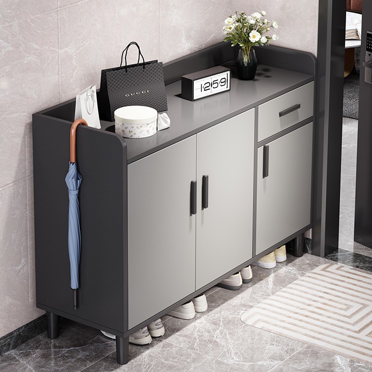 Solid Wood Shoe Cabinet for Hallway, Home Entrance Storage Cabinet, Integrated Wall-Mounted 2025 New Model for Entrance and Elevator Shoe Rack