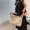 Straw fresh woven one-shoulder bag with bow, western style